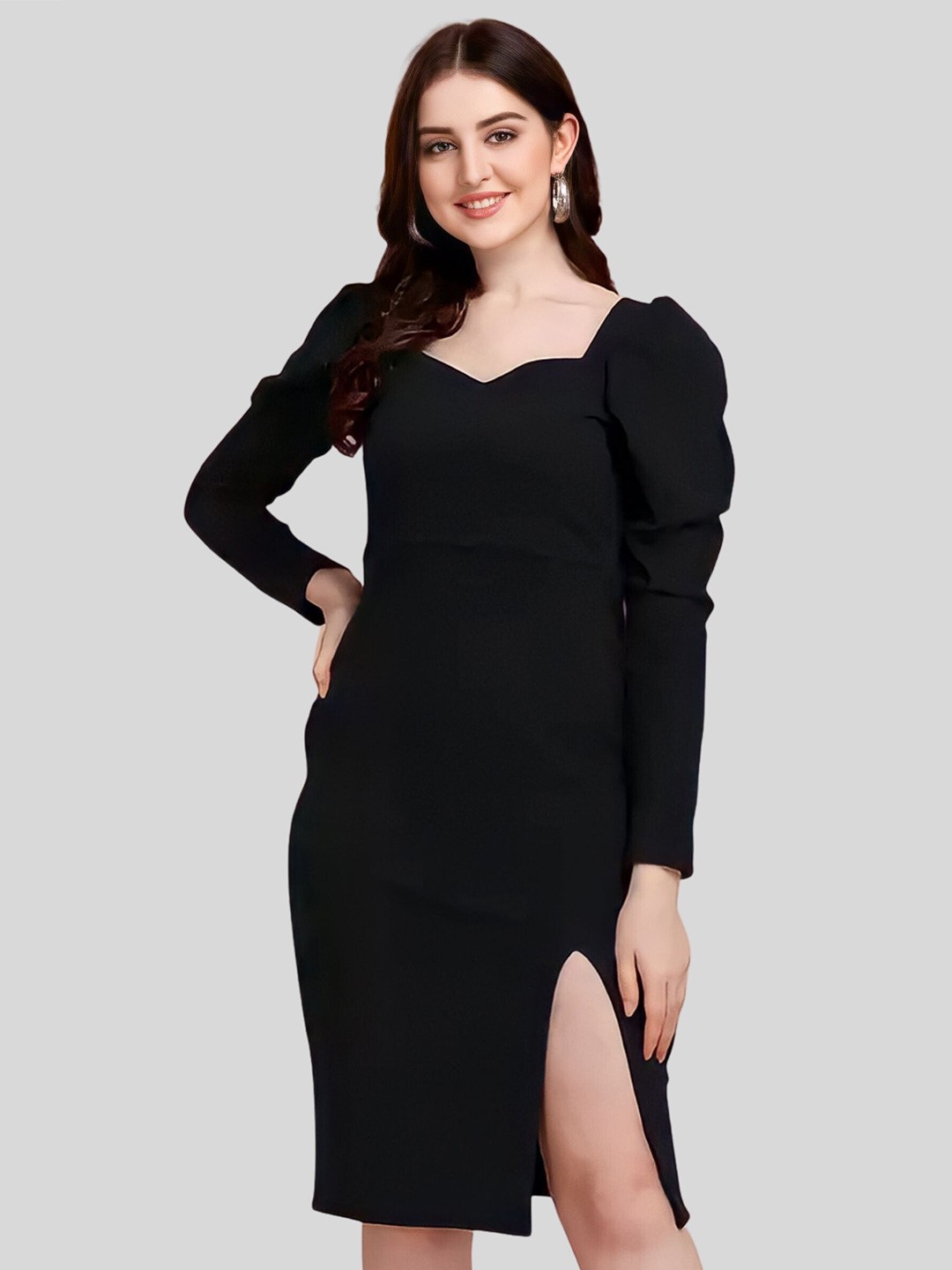 

ZELZIS Sweetheart Neck Sheath Dress, Black