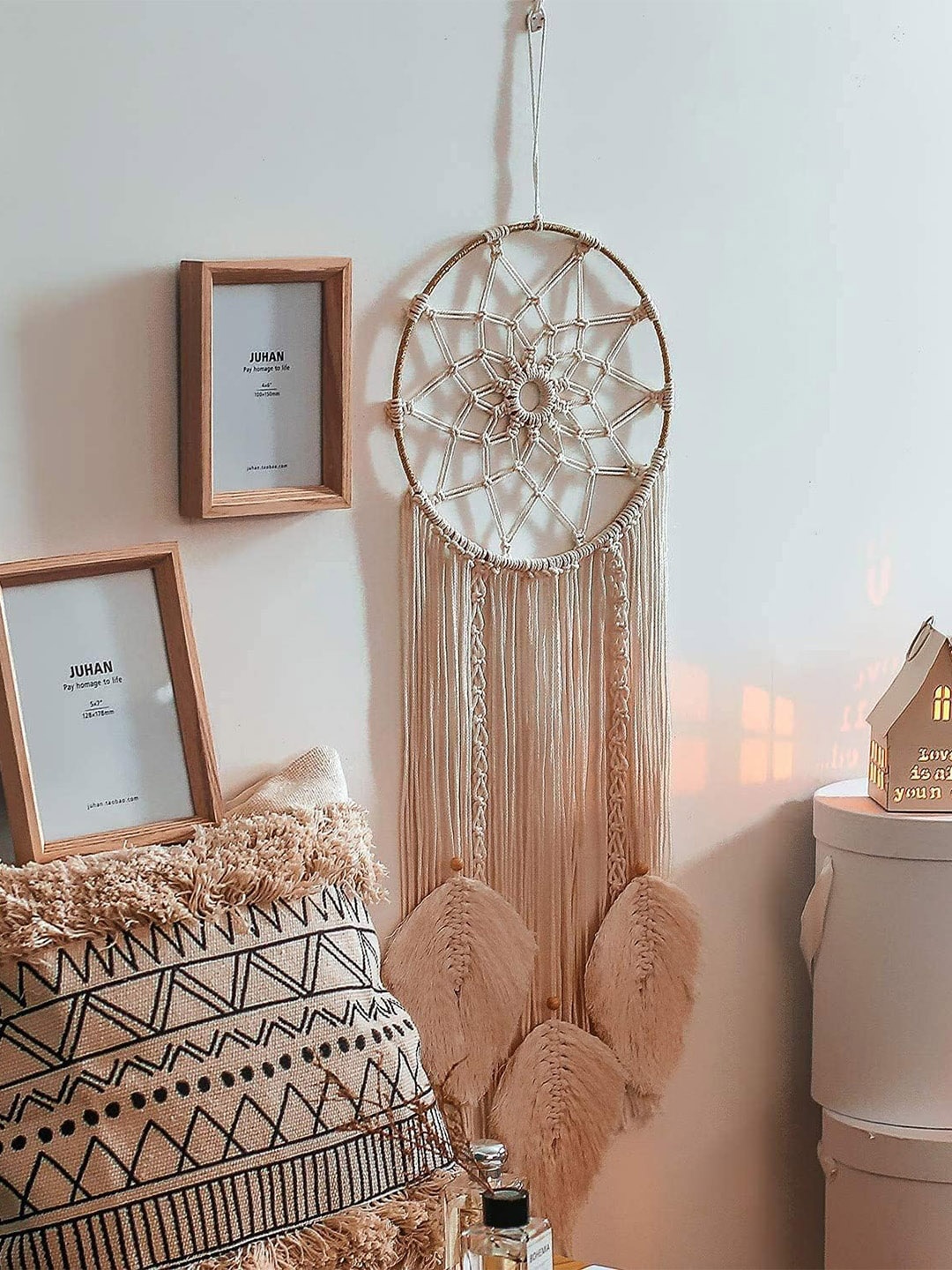 

Kaahira Off White Boho Macrame Dream Catcher Wall Decor