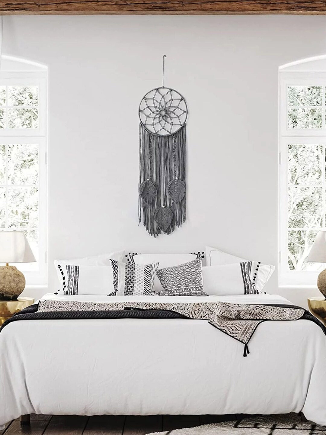 

Kaahira Grey Macrame Dream Catcher Wall Decor