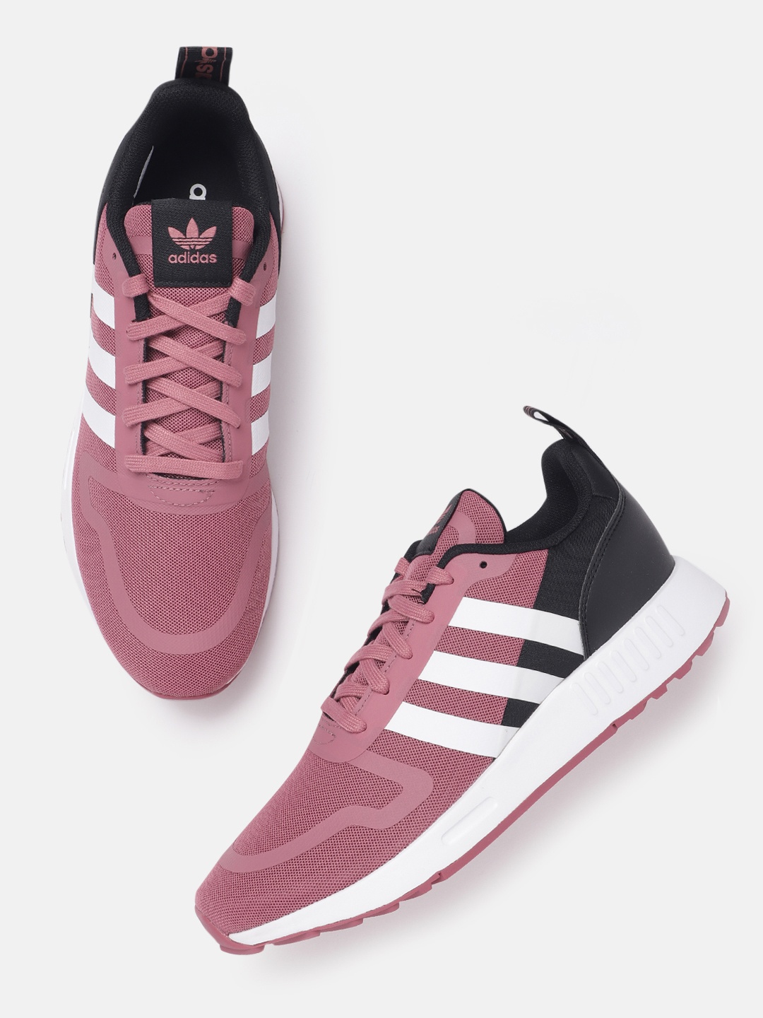 

ADIDAS Men Woven Design Multix Running Shoes with Striped Detail, Pink