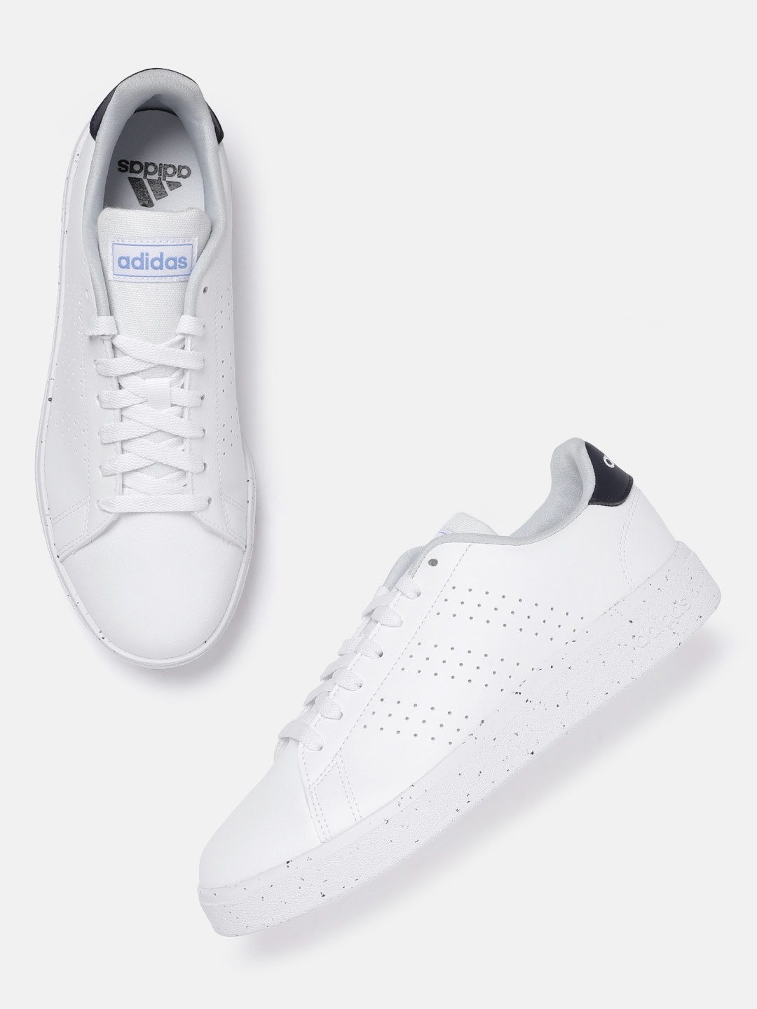 

ADIDAS Men Perforated Leather Advantage 3.0 Tennis Sneakers, White