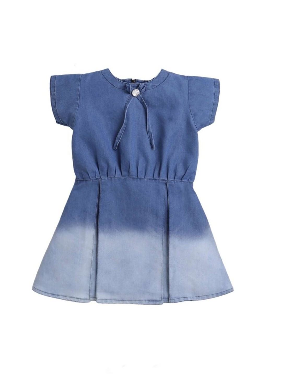 

The Magic Wand Girls Tie and Dye Denim Fit & Flare Dress, Blue