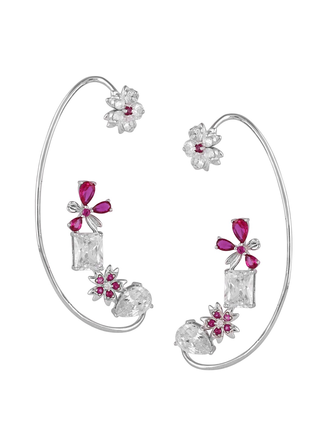 

Silverwala 925 Silver Contemporary Zirconia Ear-Cuff Earring