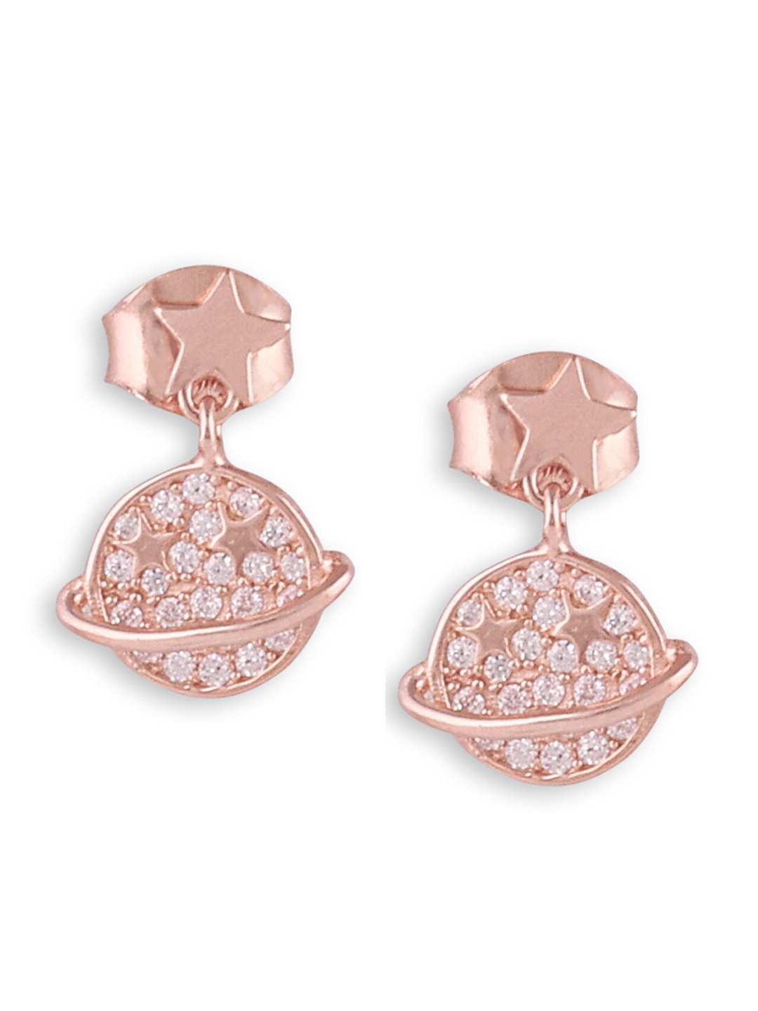 

Silverwala 925 Silver Zirconia Contemporary Studs Earrings