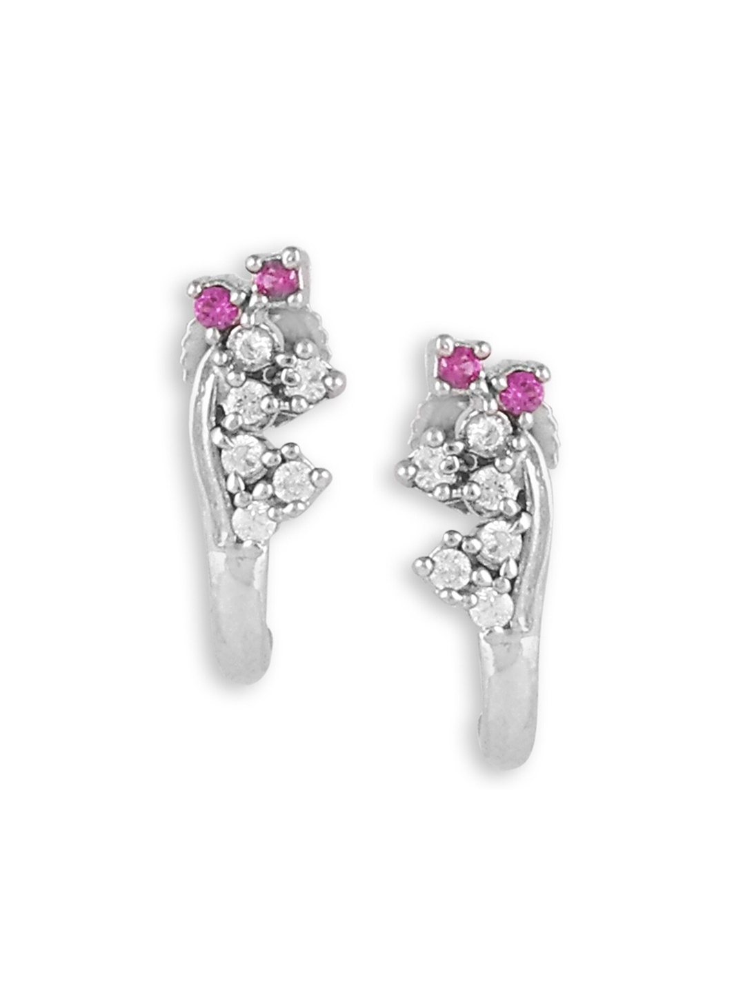 

Silverwala 925 Silver Zirconia Contemporary Studs Earrings
