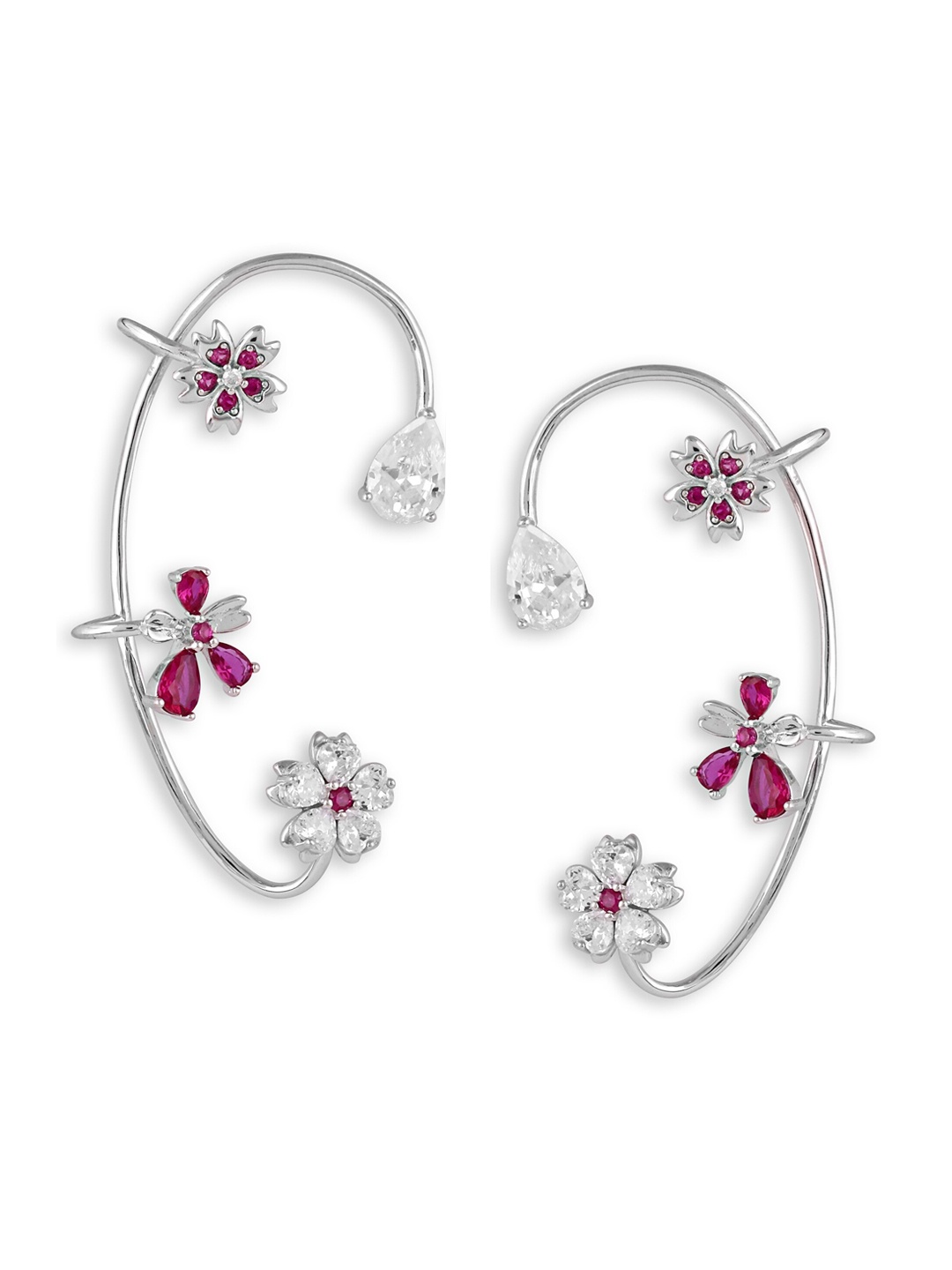 

Silverwala 925 Silver Zirconia Contemporary Studs Earrings