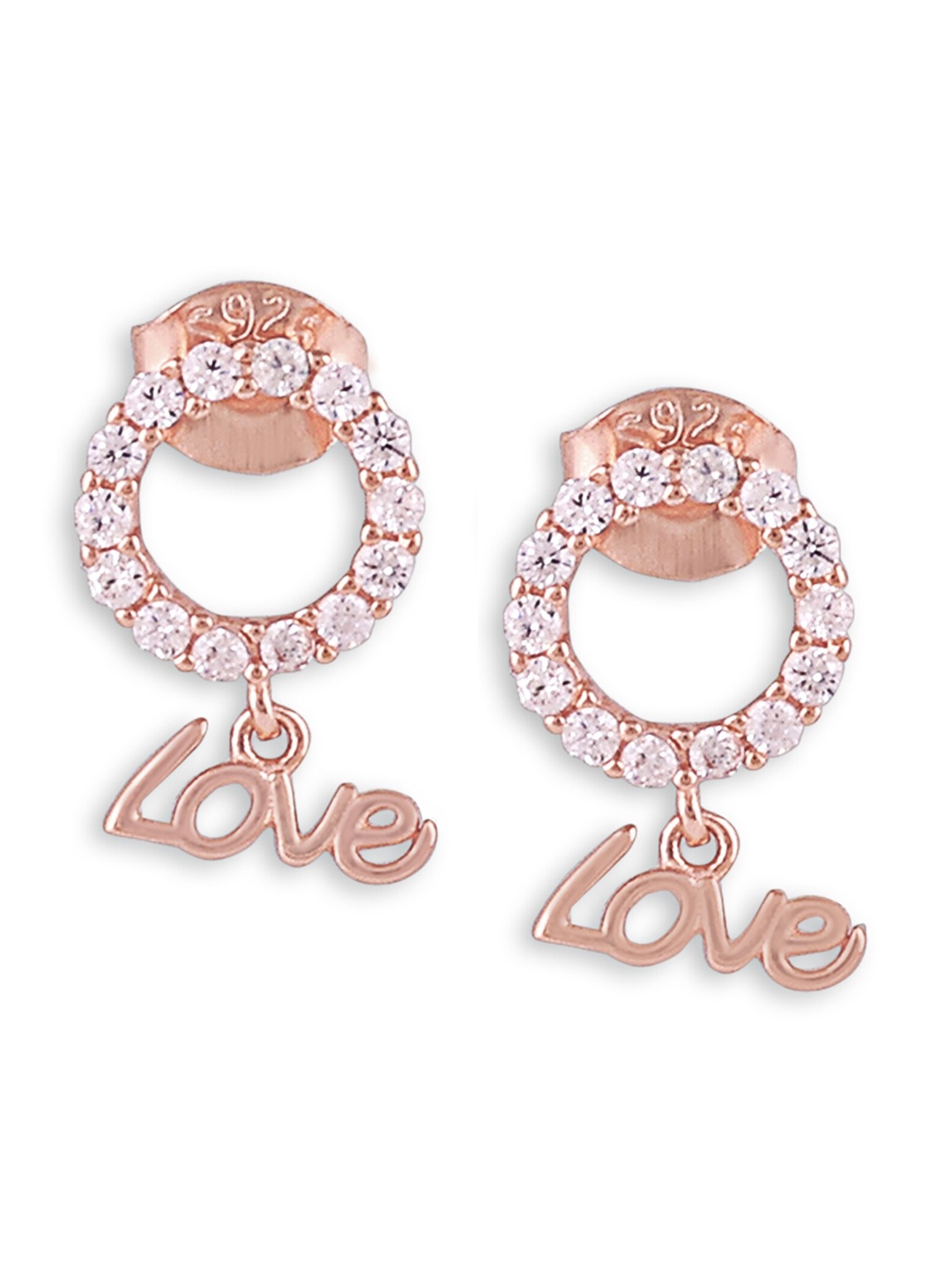 

Silverwala Silver Contemporary Drop Earrings, Rose gold