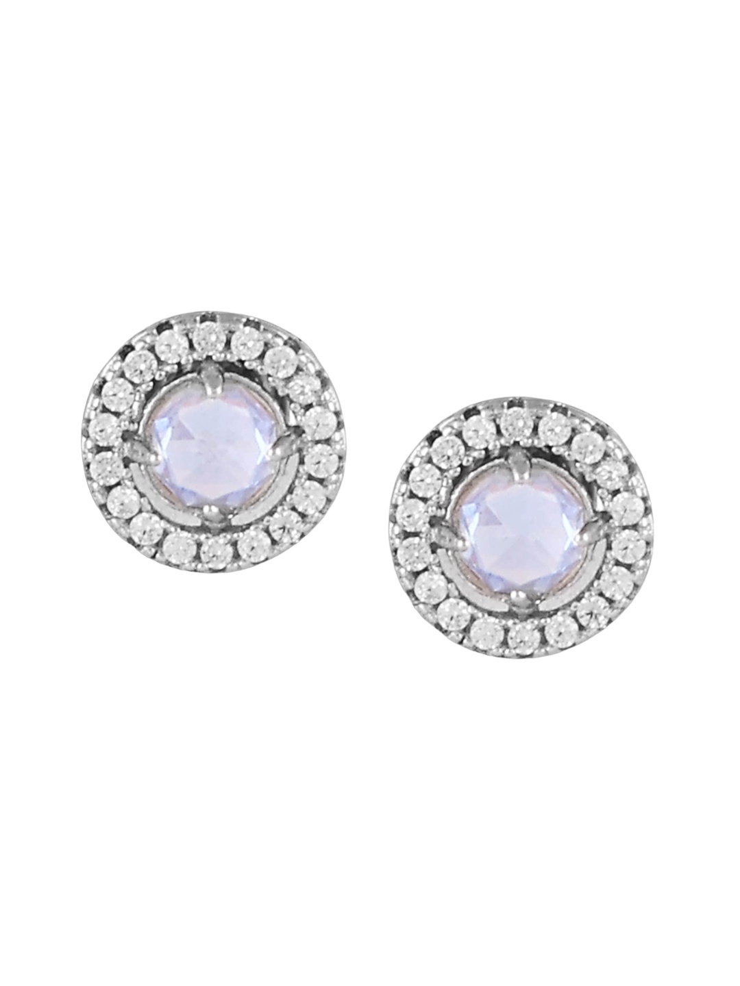 

Silverwala 925 Silver Contemporary Zirconia Stud Earrings