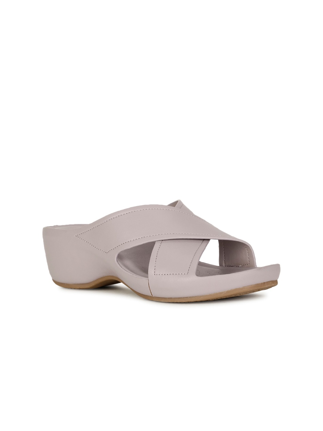

Bata comfit Open Toe Cross Strap Wedge Heels, Grey