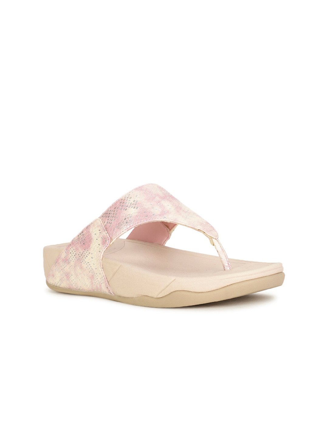 

Bata Printed Open Toe Comfort Heels, Pink