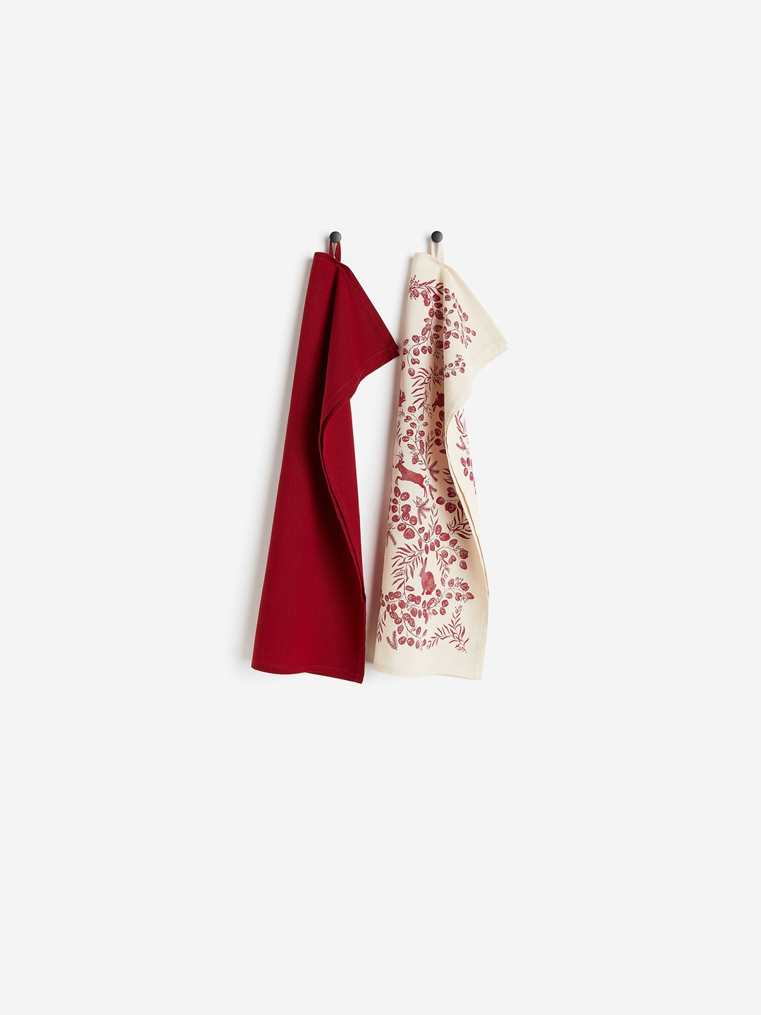 

H&M Red & Cream-Color 2-Pack Cotton Tea Towels