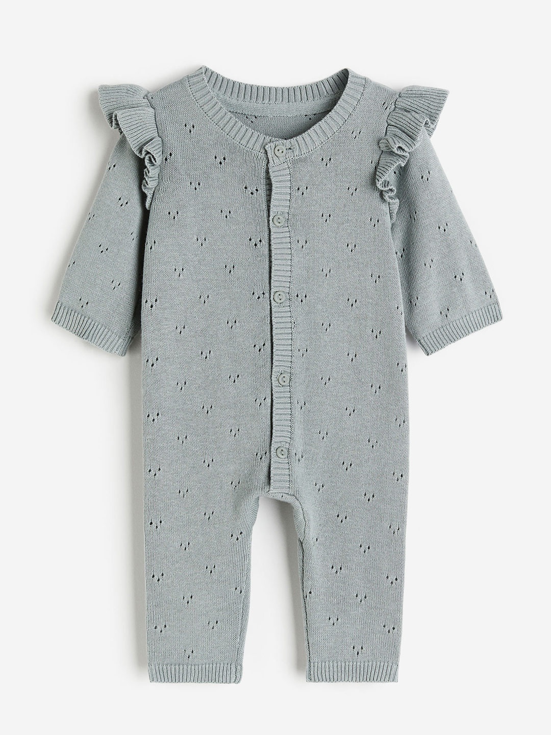 

H&M Boys Knitted Cotton Romper Suit, Turquoise blue