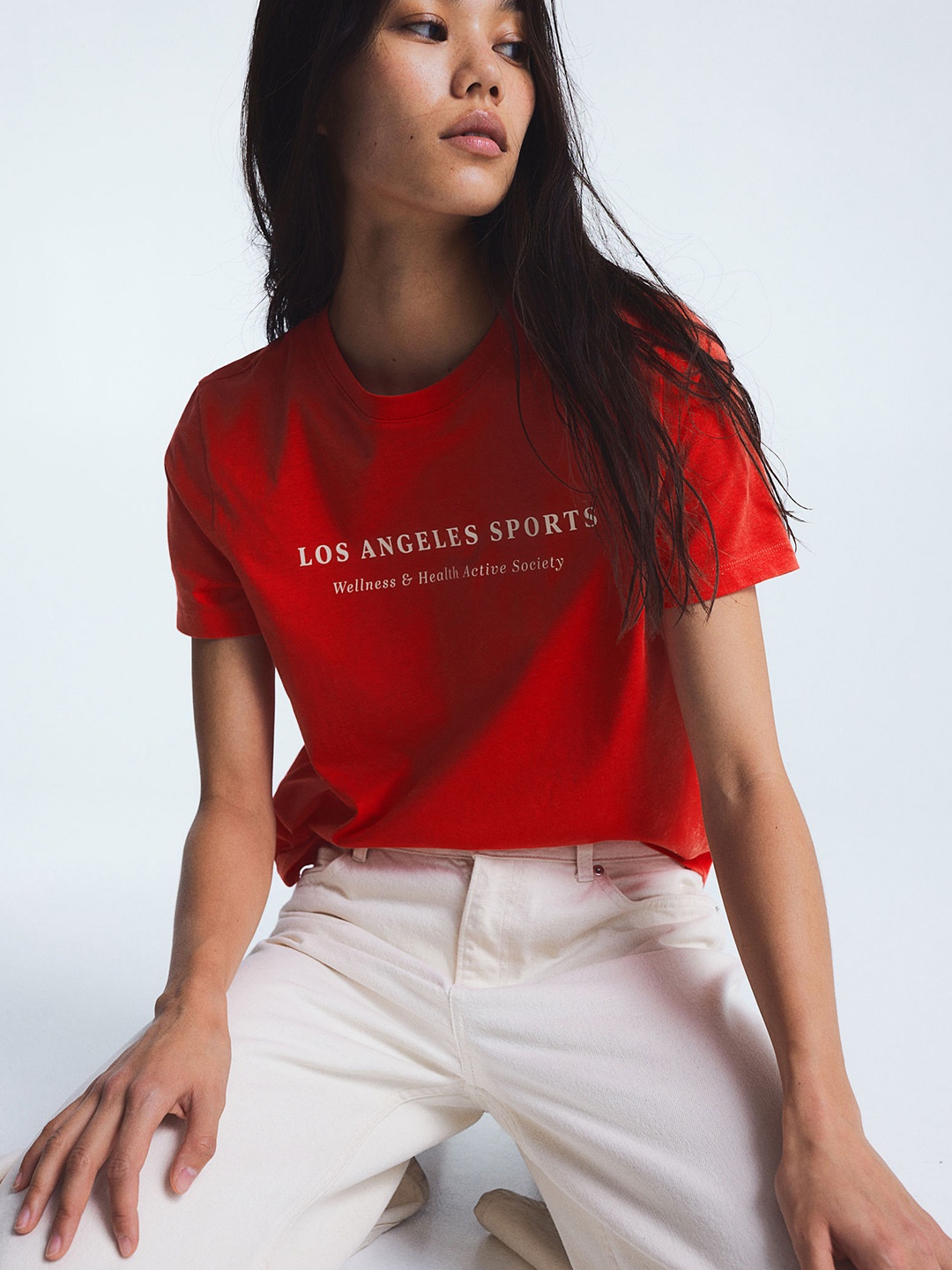 

H&M Printed Pure Cotton Tshirt, Red
