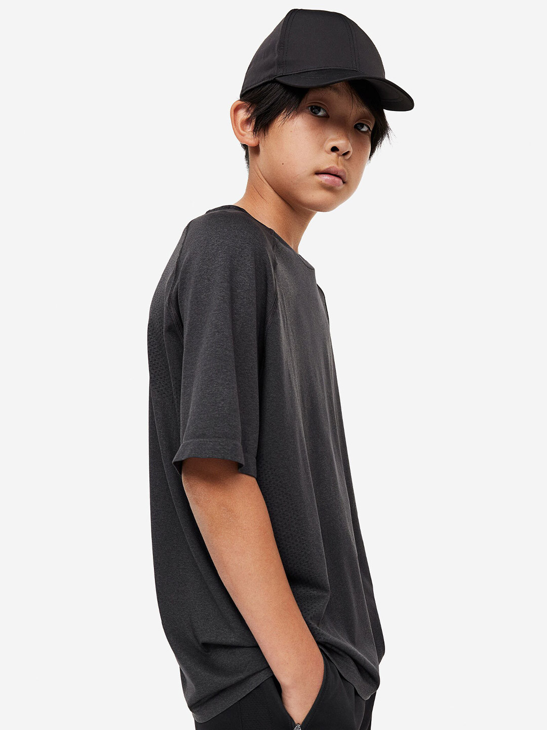 

H&M Boys DryMove Seamless Sports T-shirt, Grey