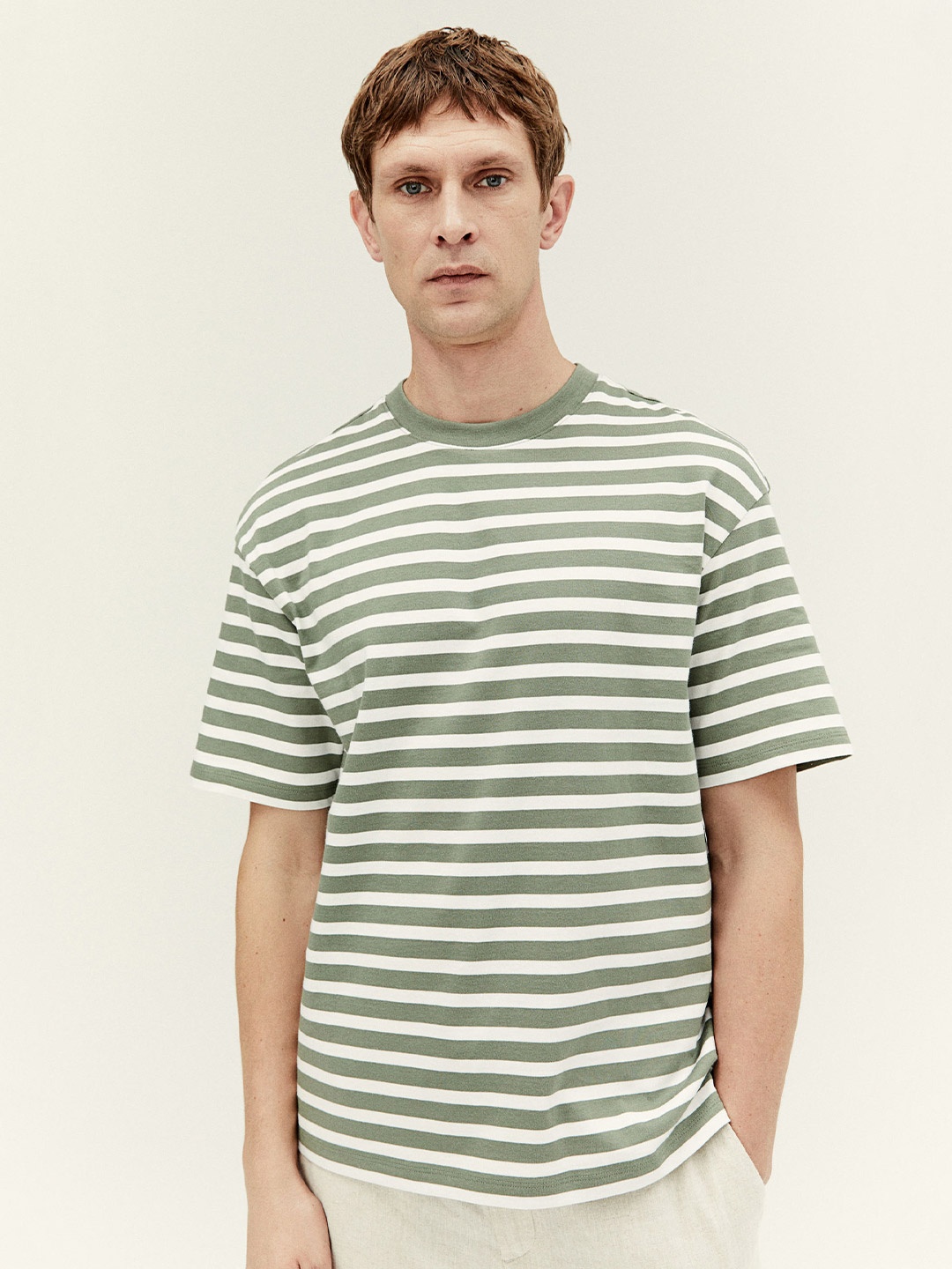 

H&M Relaxed Fit Cotton T-shirt, Green