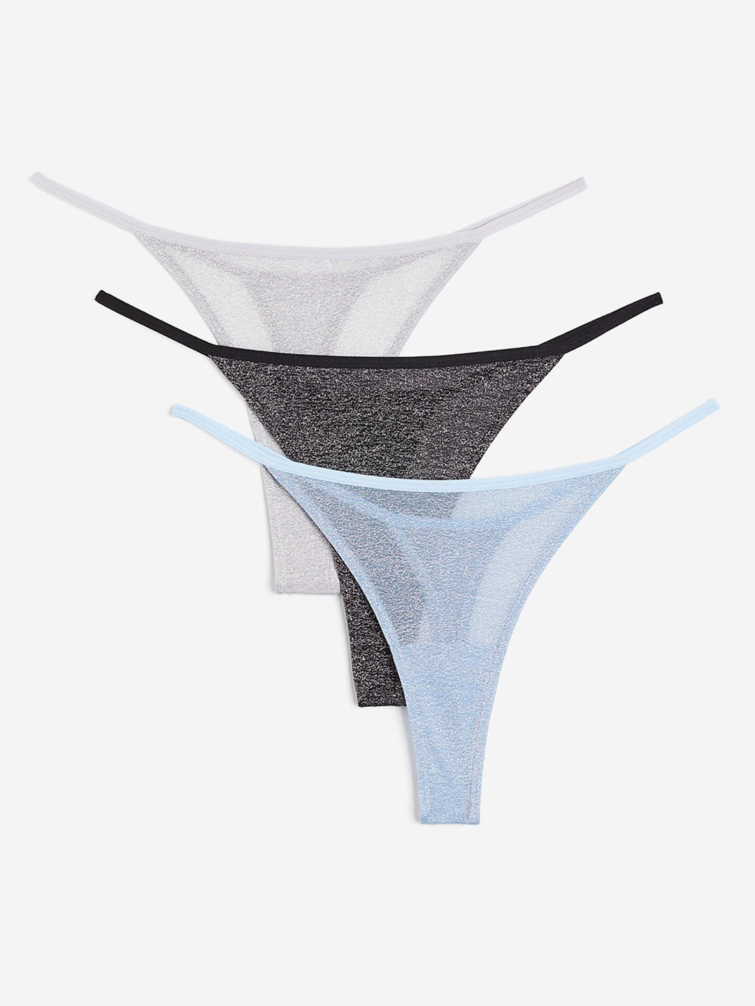 

H&M 3-Pack Cotton Thong Briefs, Blue