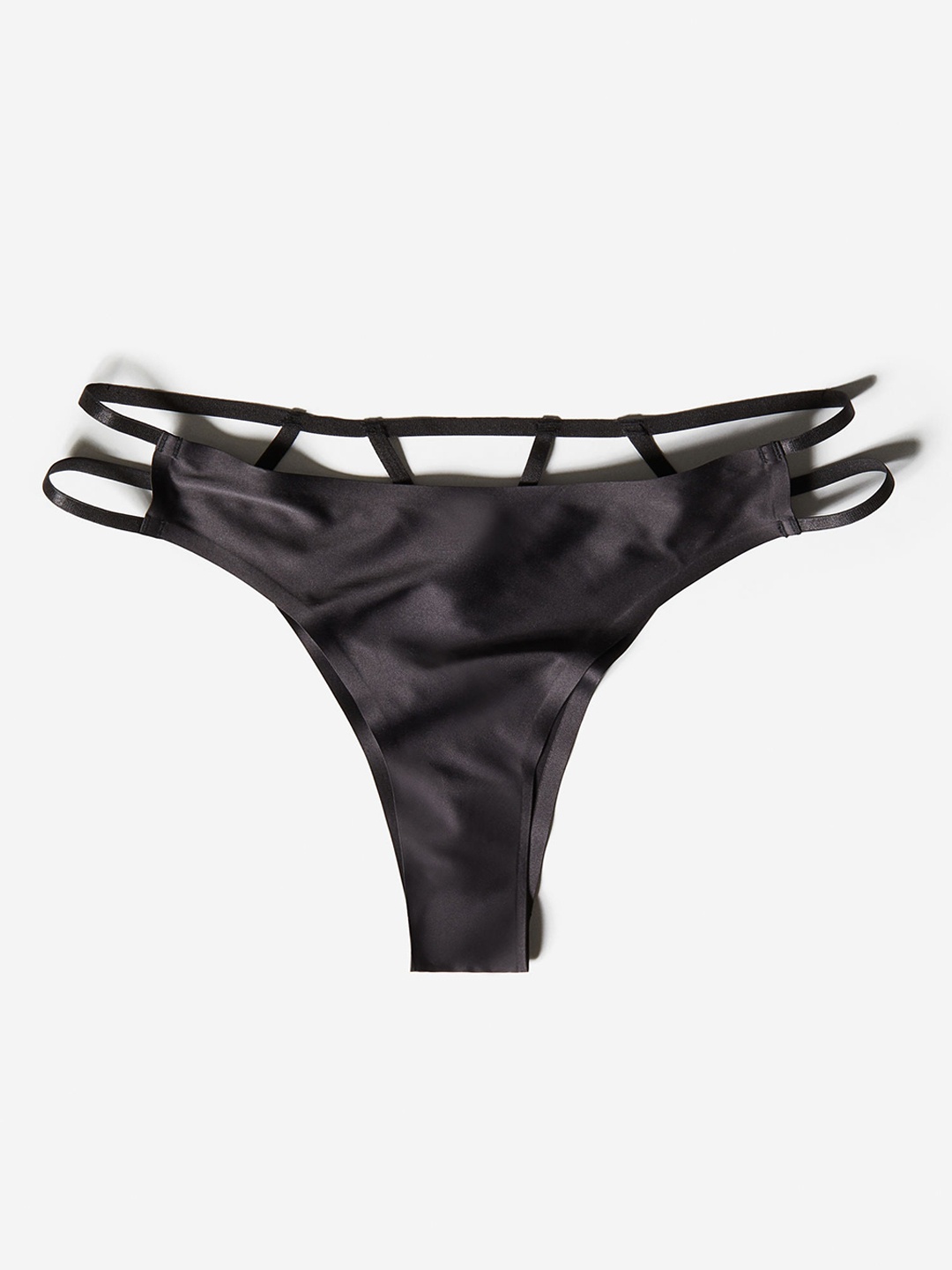 

H&M Women Brazilian Briefs With A Sheen, Black