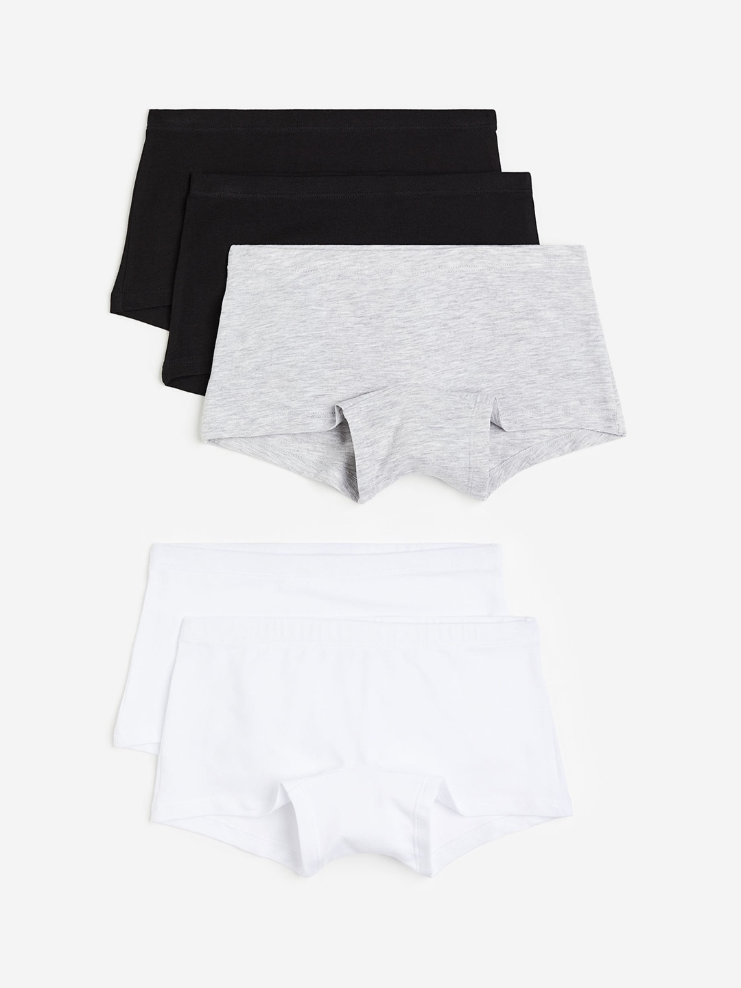 

H&M Girls 5-Pack Cotton Boxers, Black