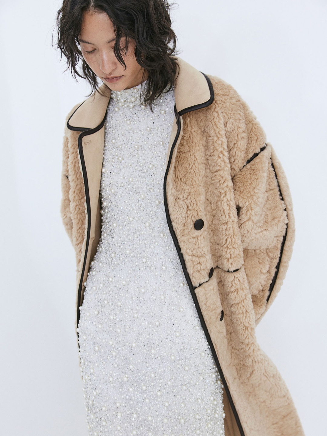 

H&M Teddy Coat, Beige