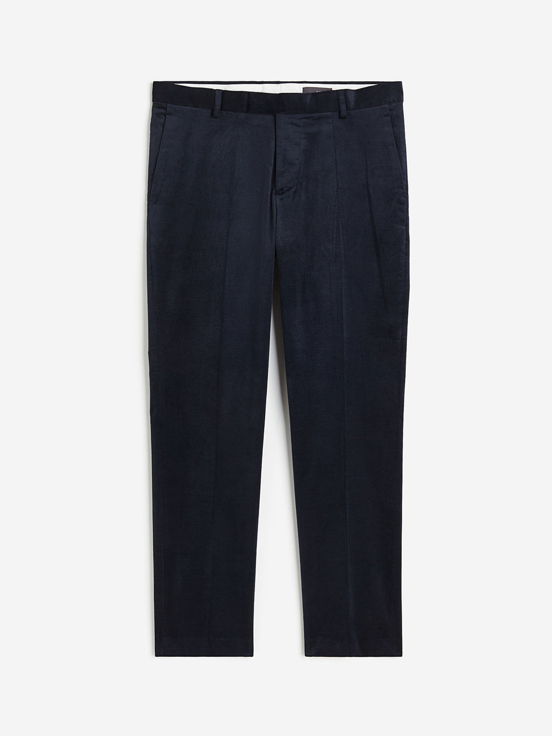 

H&M Men Slim Fit Velvet Suit Trousers, Blue