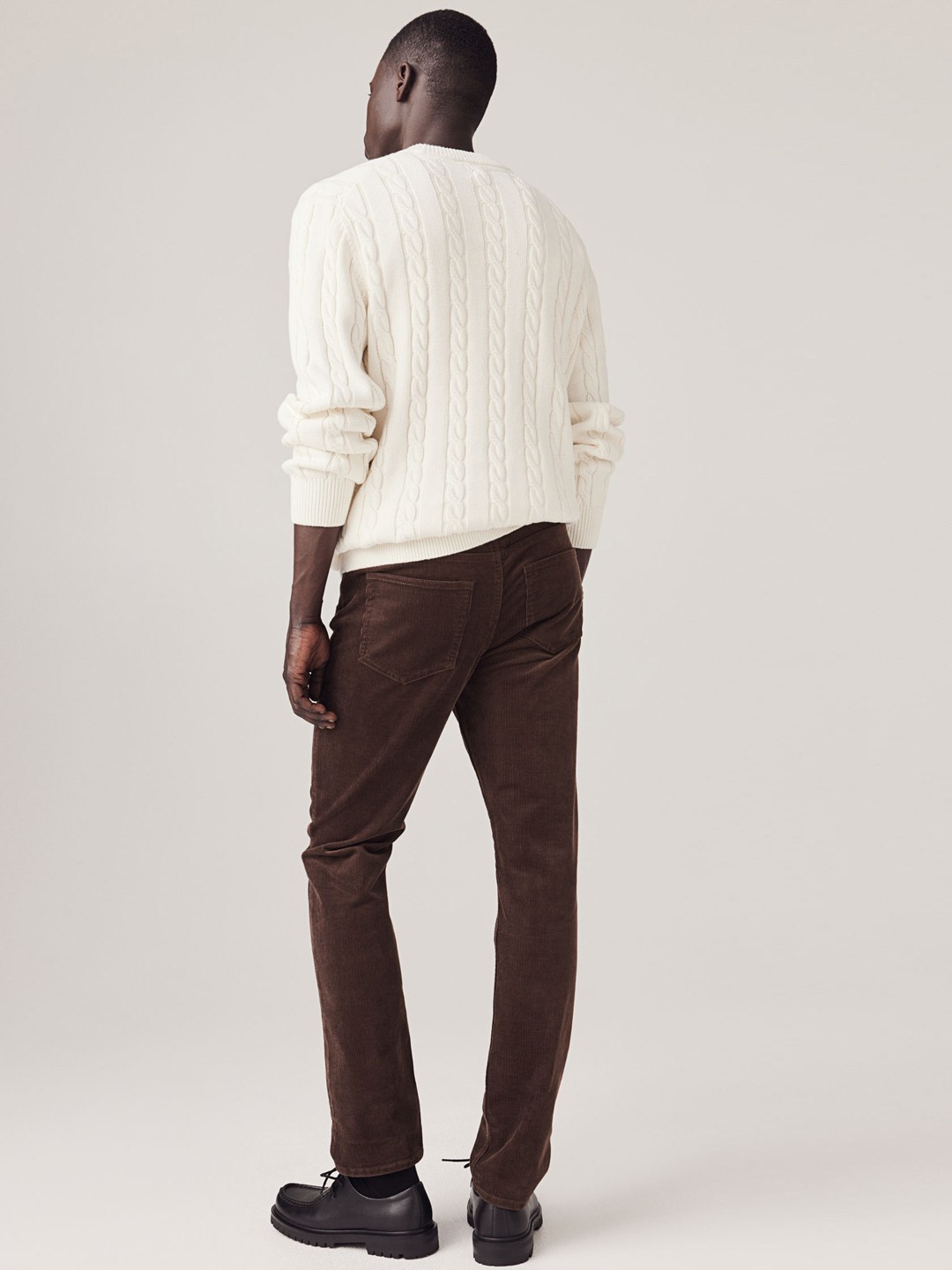 

H&M Men Slim Fit Corduroy Trousers, Brown