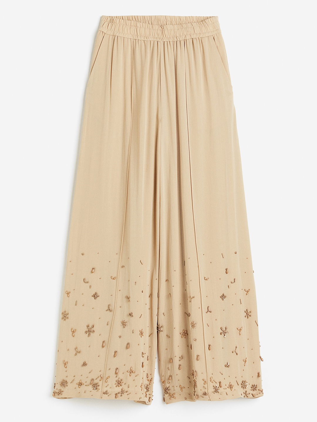 

H&M Beaded Trousers, Beige