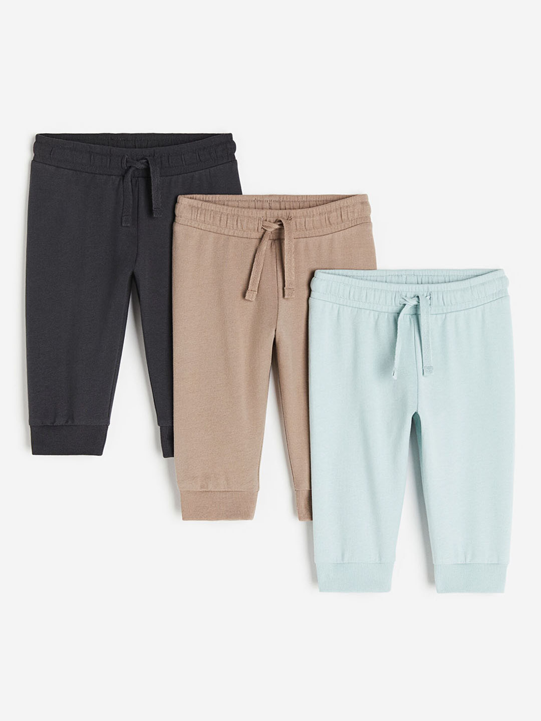 

H&M Boys 3-Pack Cotton Joggers, Turquoise blue