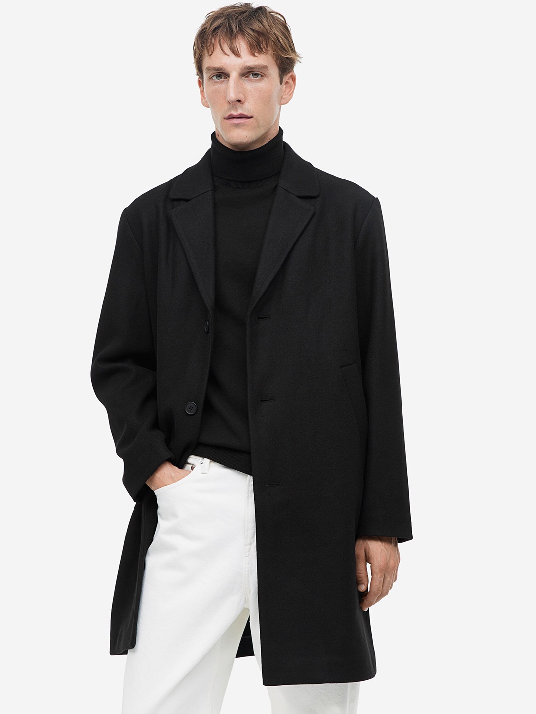 

H&M Wool-Blend Coat, Black