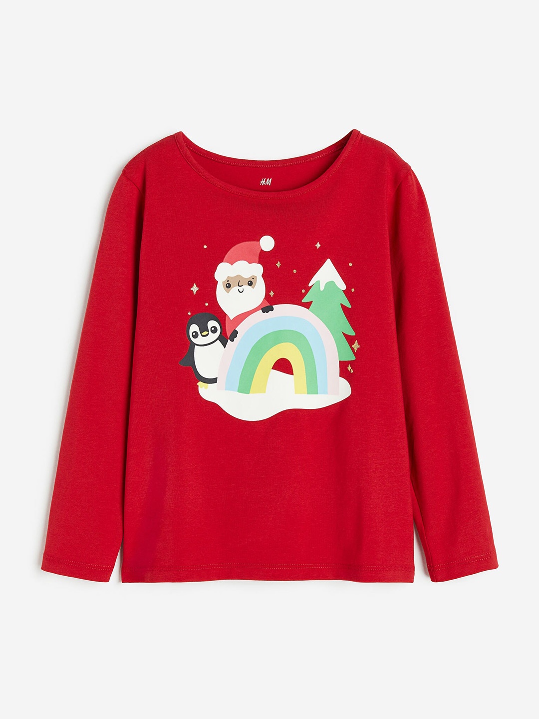 

H&M Girls Printed Jersey Top, Red