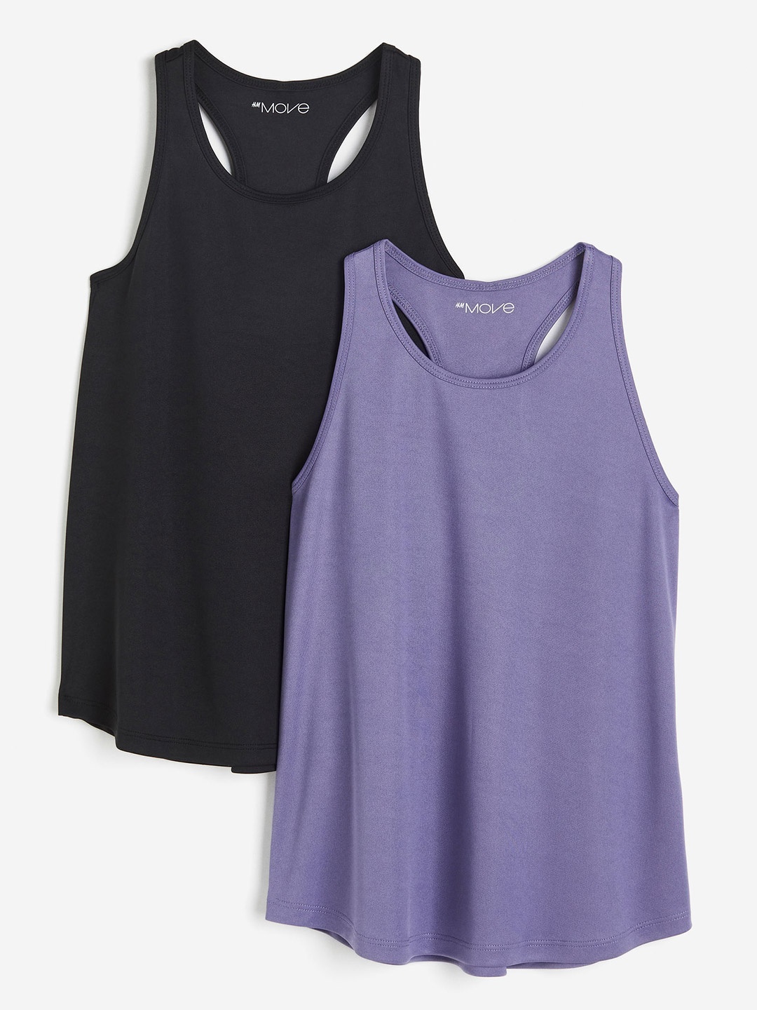 

H&M Girls 2-Pack DryMove Sports Vest Tops, Black