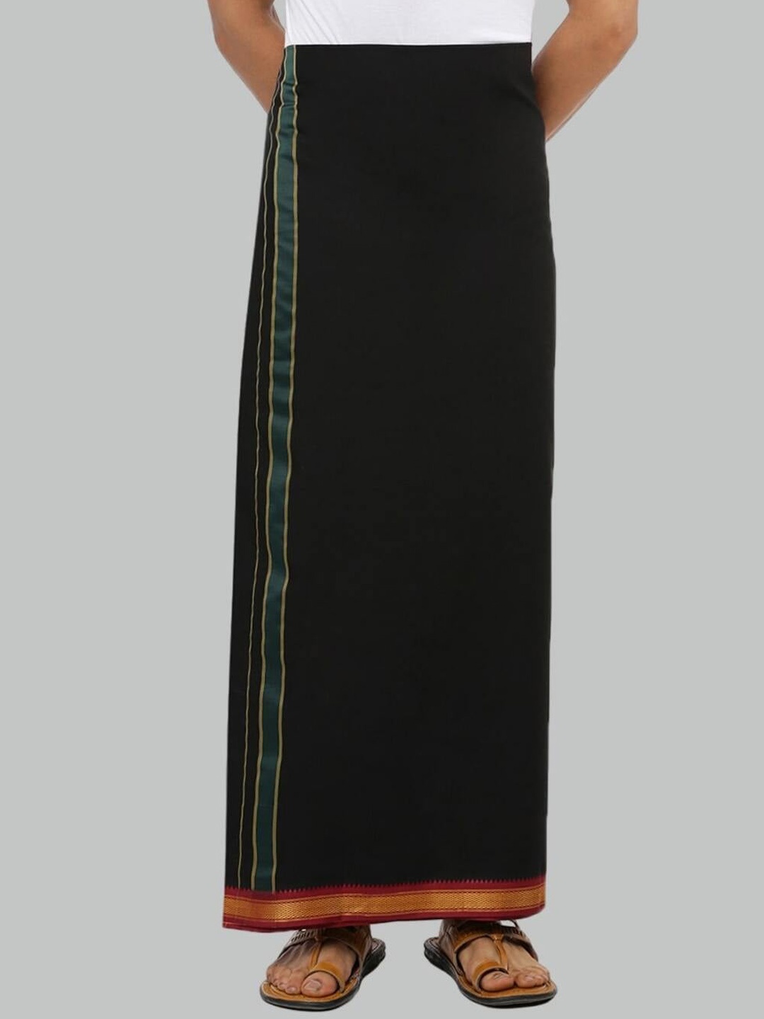 

Ramraj Fancy Border Cotton Dhoti, Black