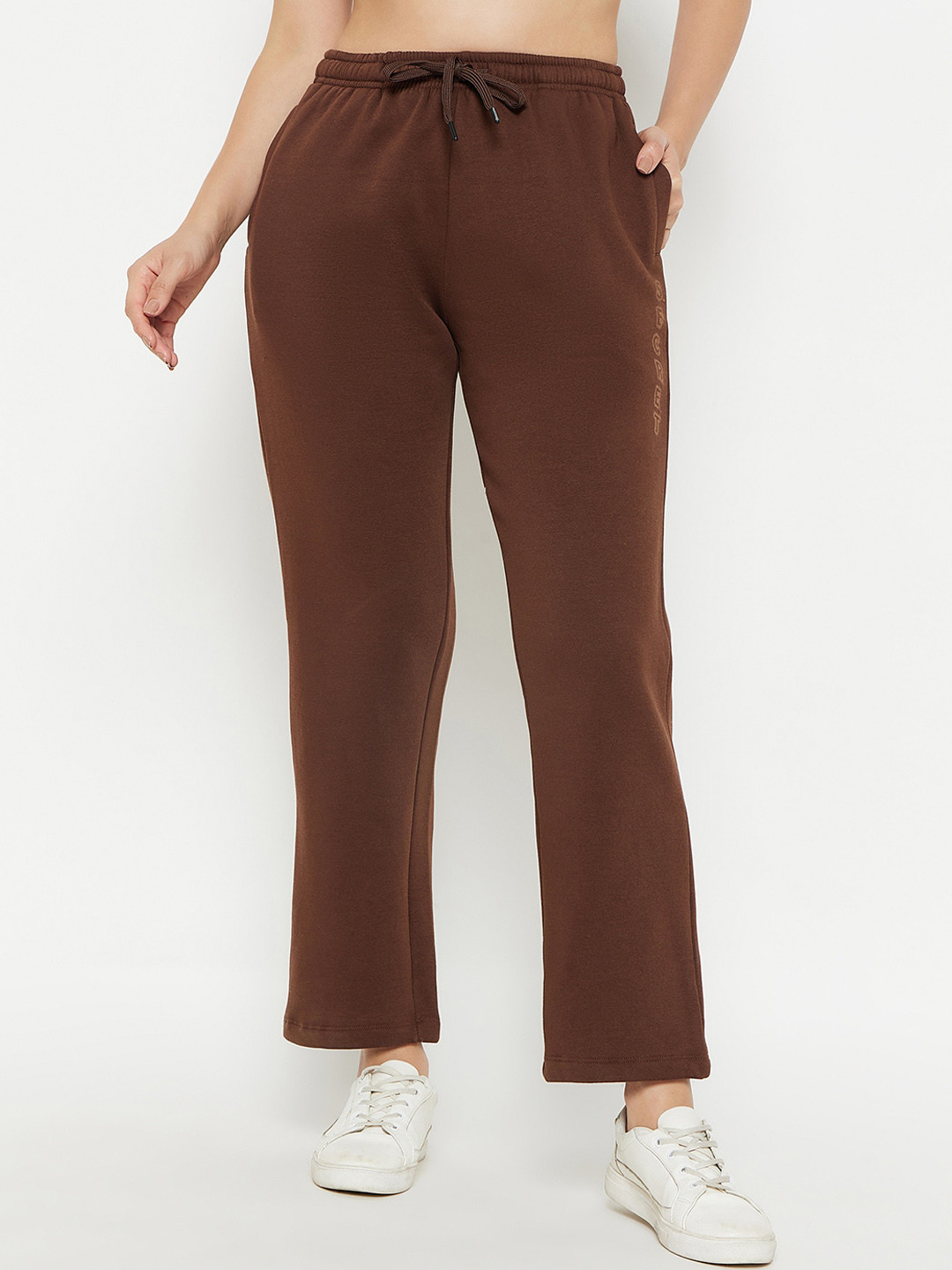 

MADAME M SECRET Women Mid Rise Track Pants, Brown
