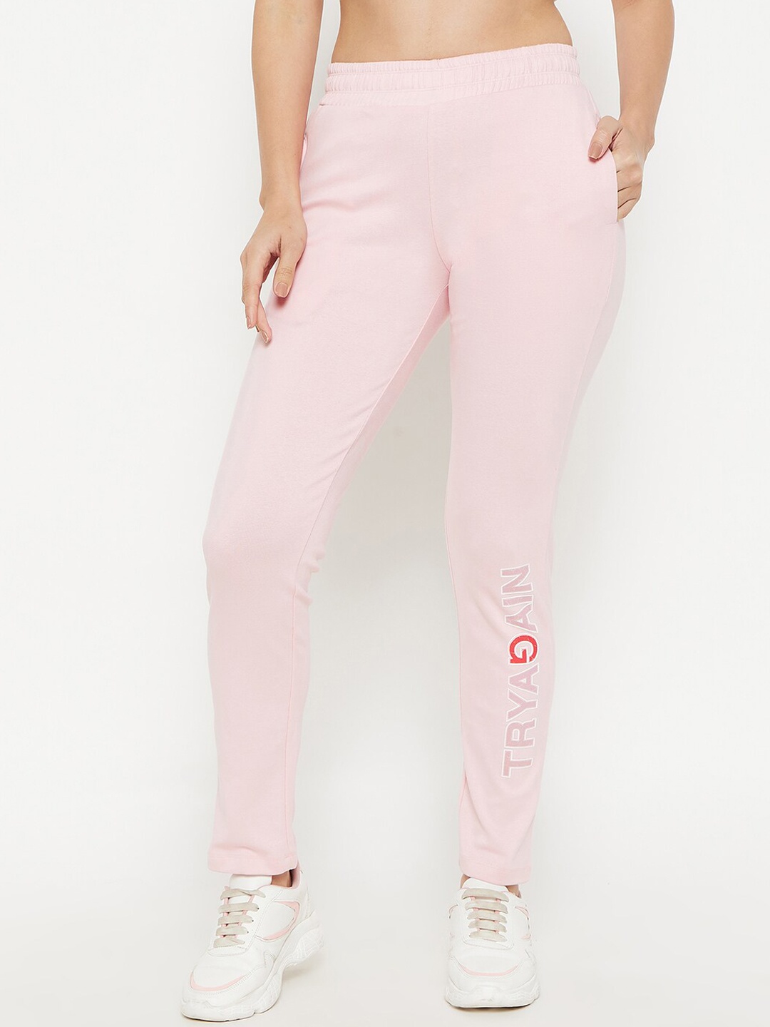 

MADAME M SECRET Women Cotton Track Pants, Pink