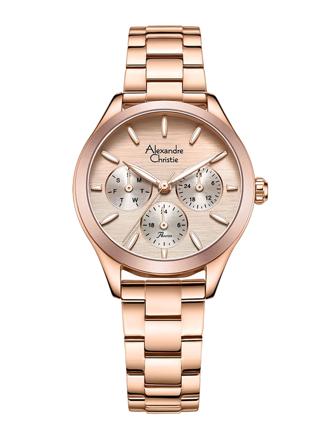 

Alexandre Christie Women Dial & Bracelet Style Straps Analogue Watch 2A93BFBRGPNRG, Rose gold