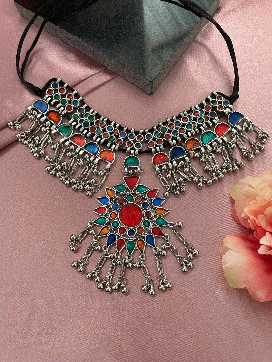 

Digital Dress Room Silver-Plated Brass Oxidised Necklace