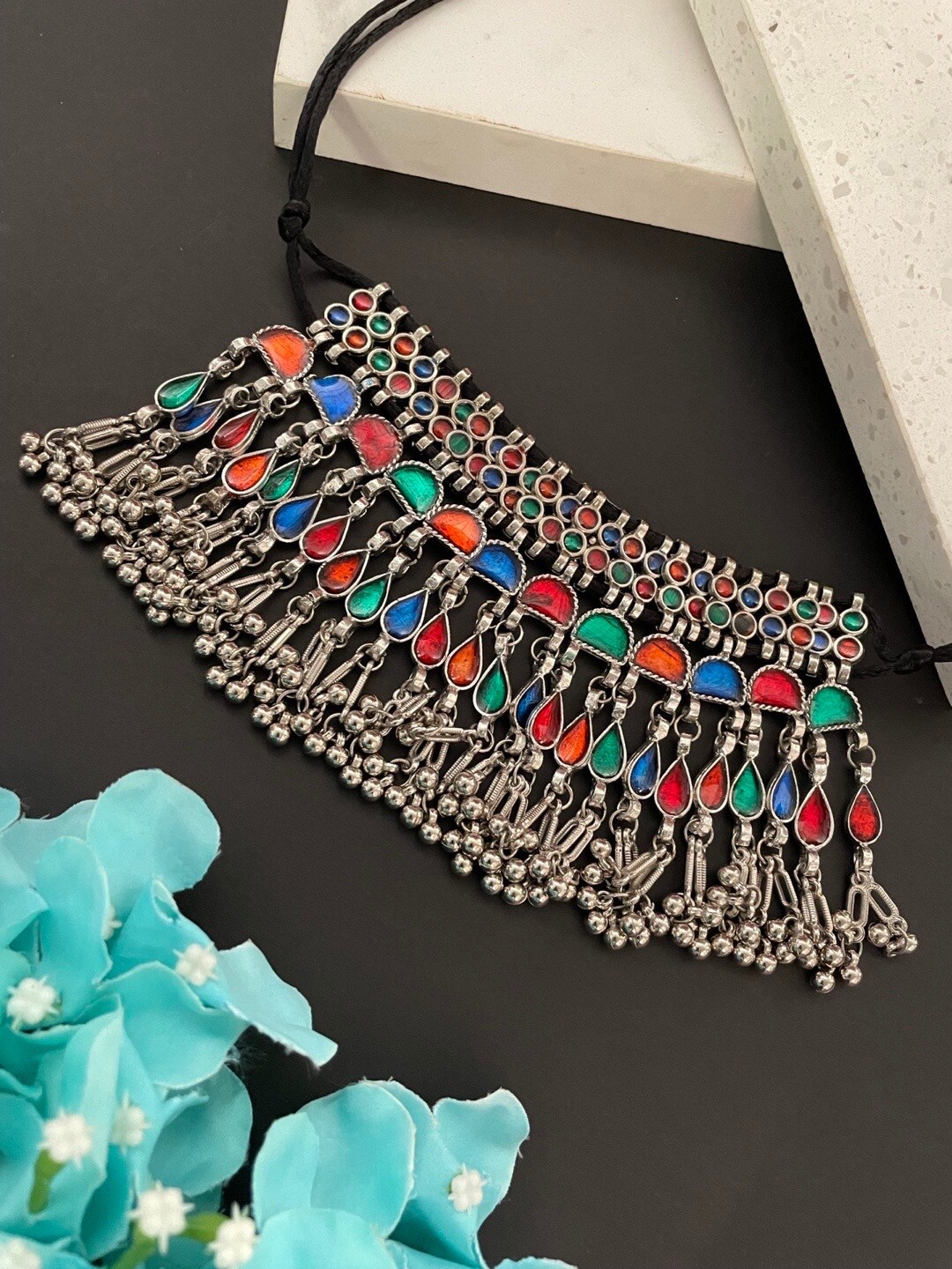 

Digital Dress Room Silver-Plated Brass Oxidised Necklace