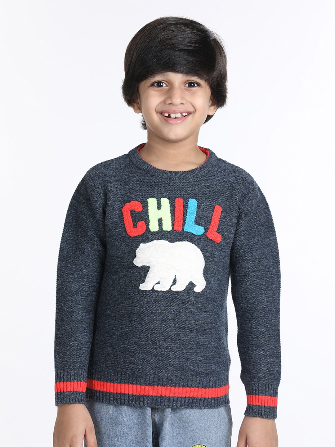 

Wingsfield Boys Applique Detail Acrylic Pullover, Blue