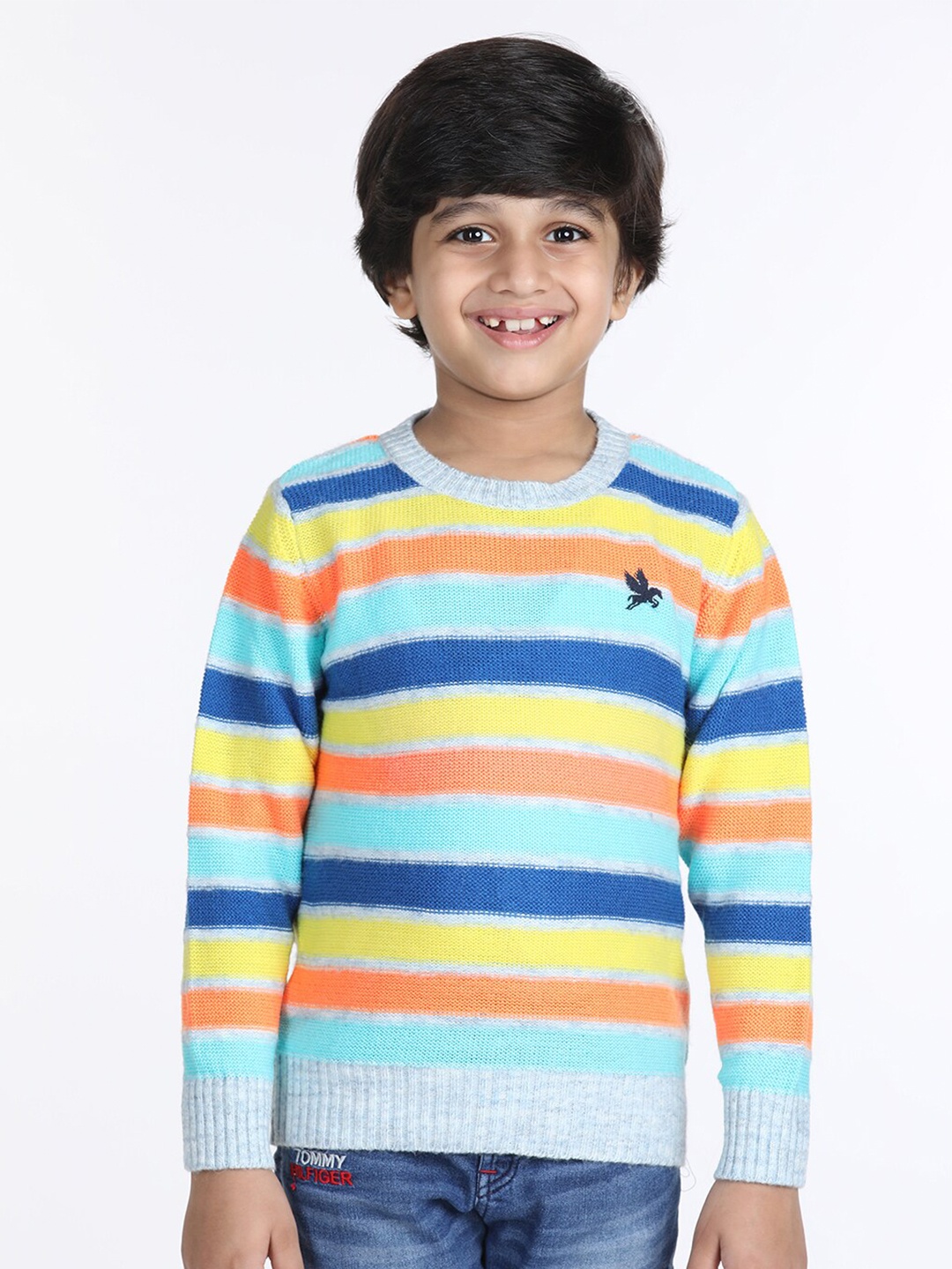 

Wingsfield Boys Striped Acrylic Pullover, Blue
