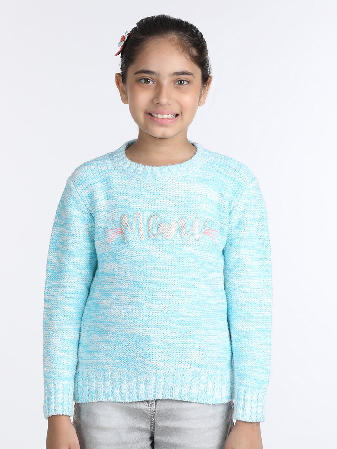

Wingsfield Girls Self Design Acrylic Pullover, Blue