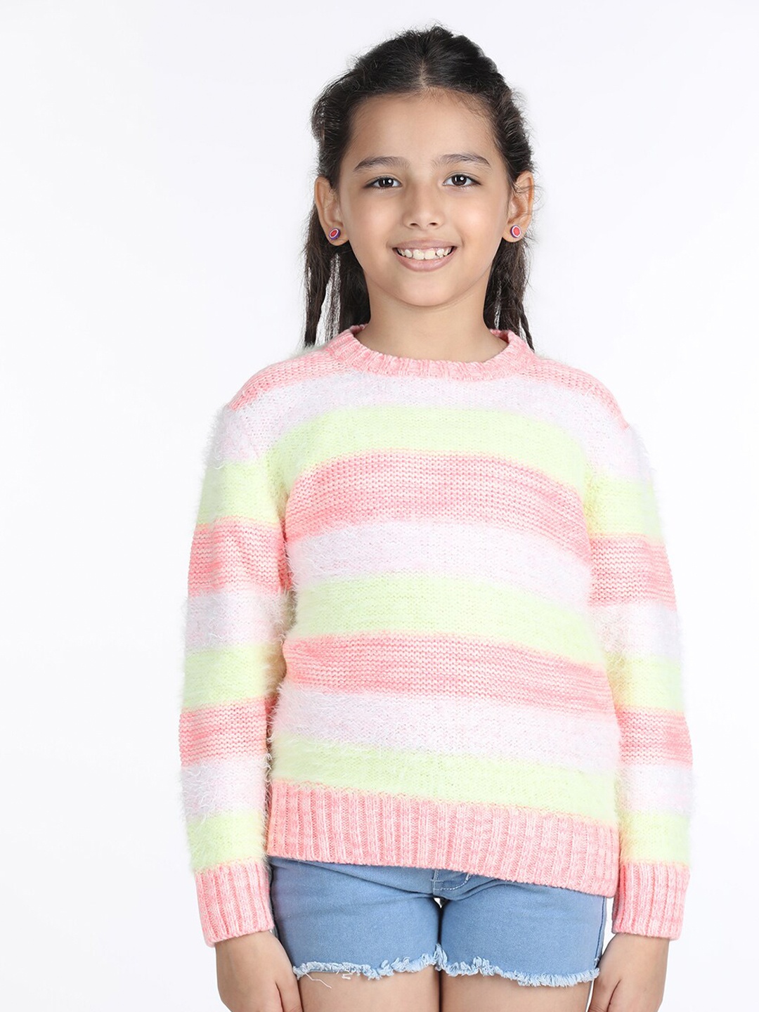 

Wingsfield Girls Colourblocked Acrylic Pullover, Pink