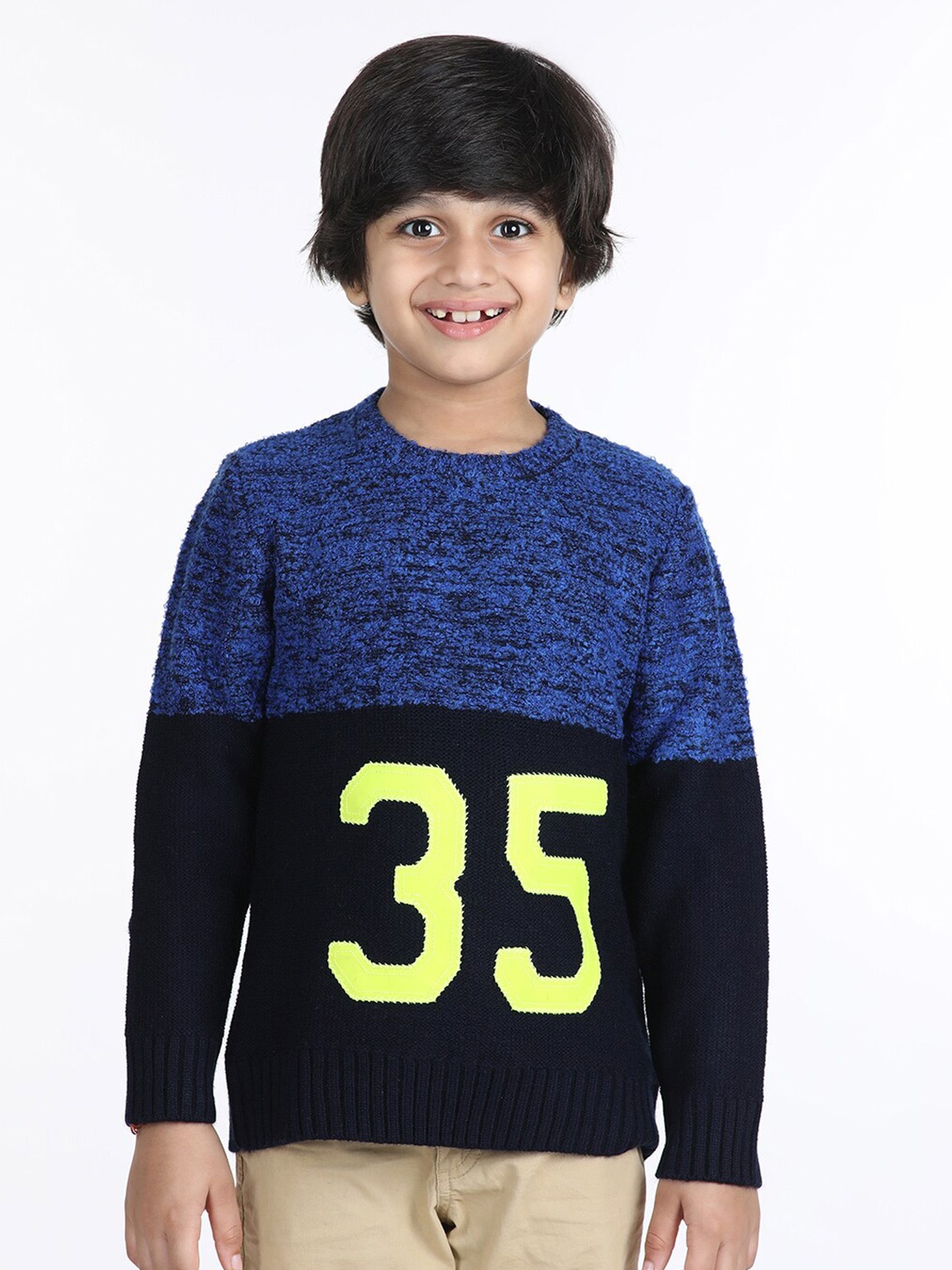 

Wingsfield Boys Colourblocked Acrylic Pullover, Blue