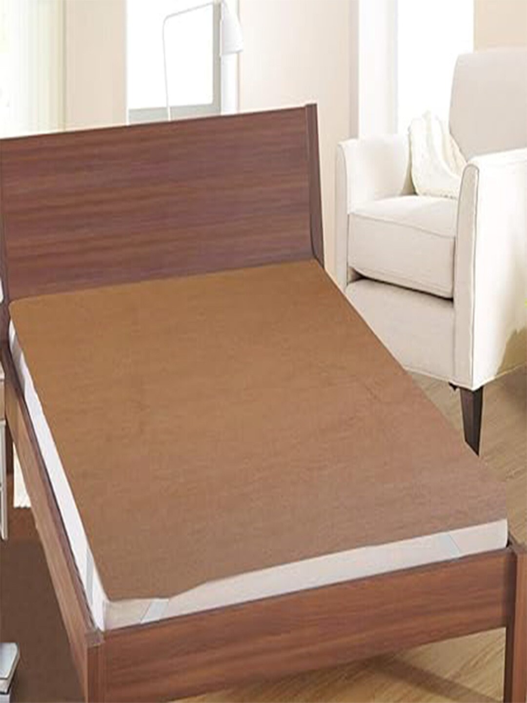 

Kuber Industries Brown Waterproof King Size Mattress Protector