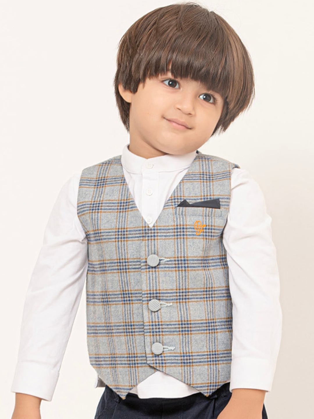 

One Friday Infant Boys Frosty Charm Waistcoat With Shirt, Grey