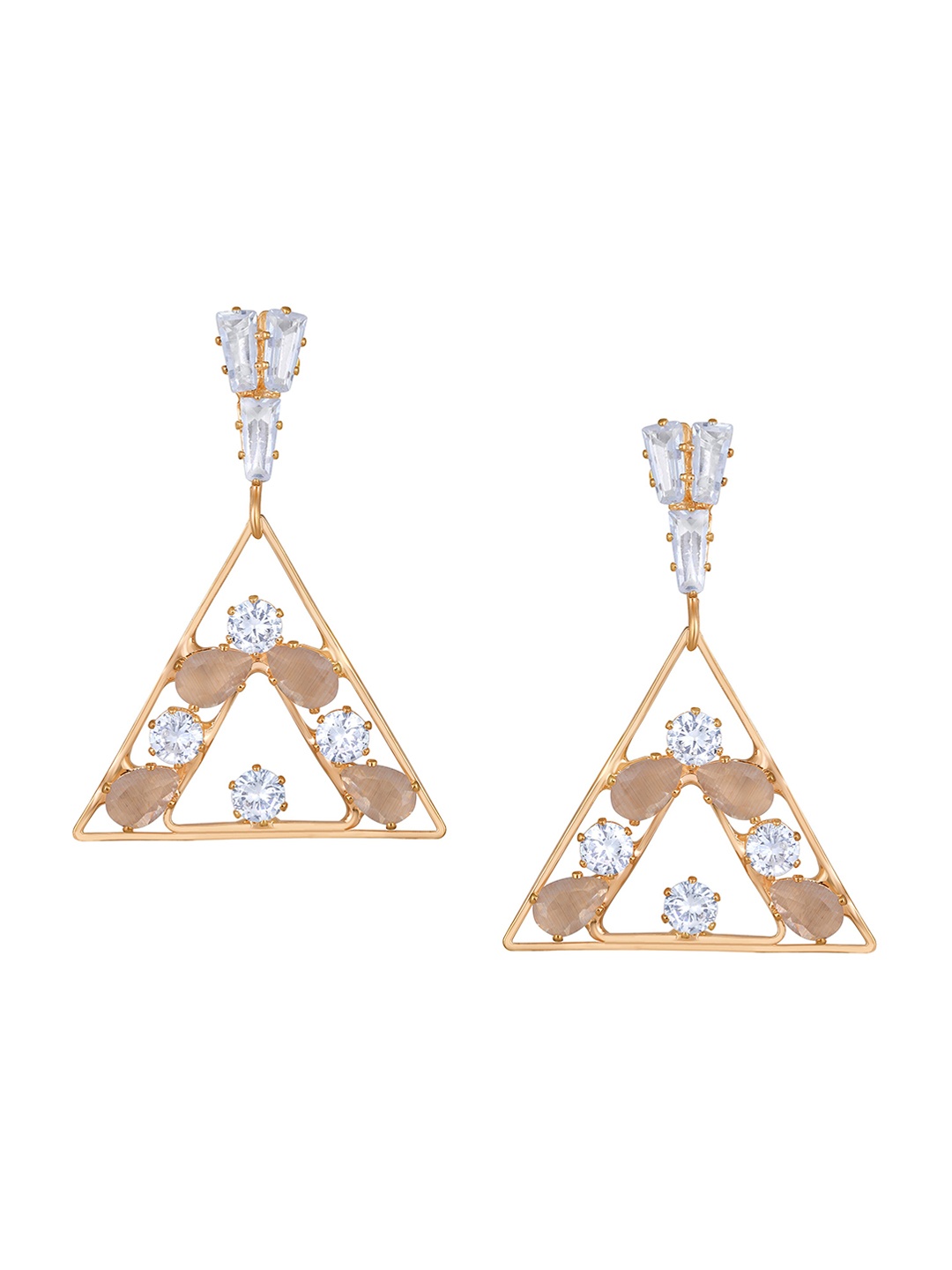 

Mahi Rose Gold-Plated Contemporary Drop Earrings