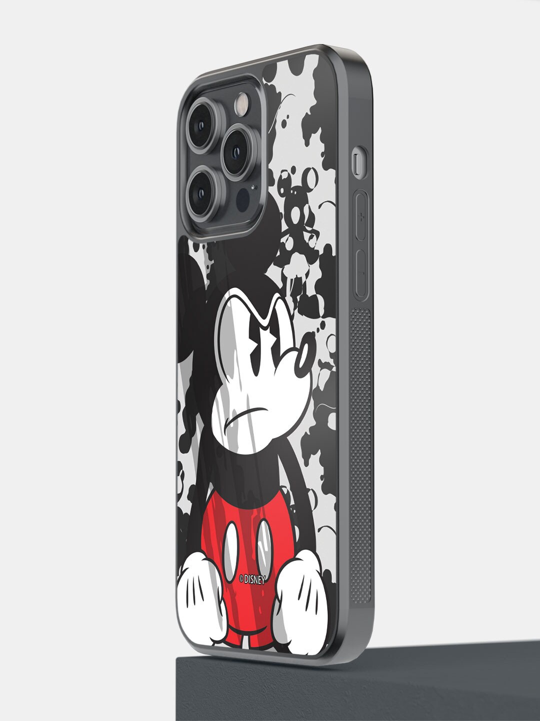 

macmerise Printed Grumpy Mickey iPhone 14 Pro Max Phone Bumper Case Cover, Black