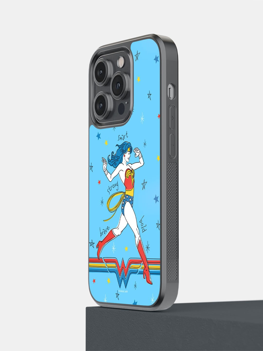 

macmerise Wonder Comic Printed iPhone 14 Pro Phone Bumper Case Cover, Blue
