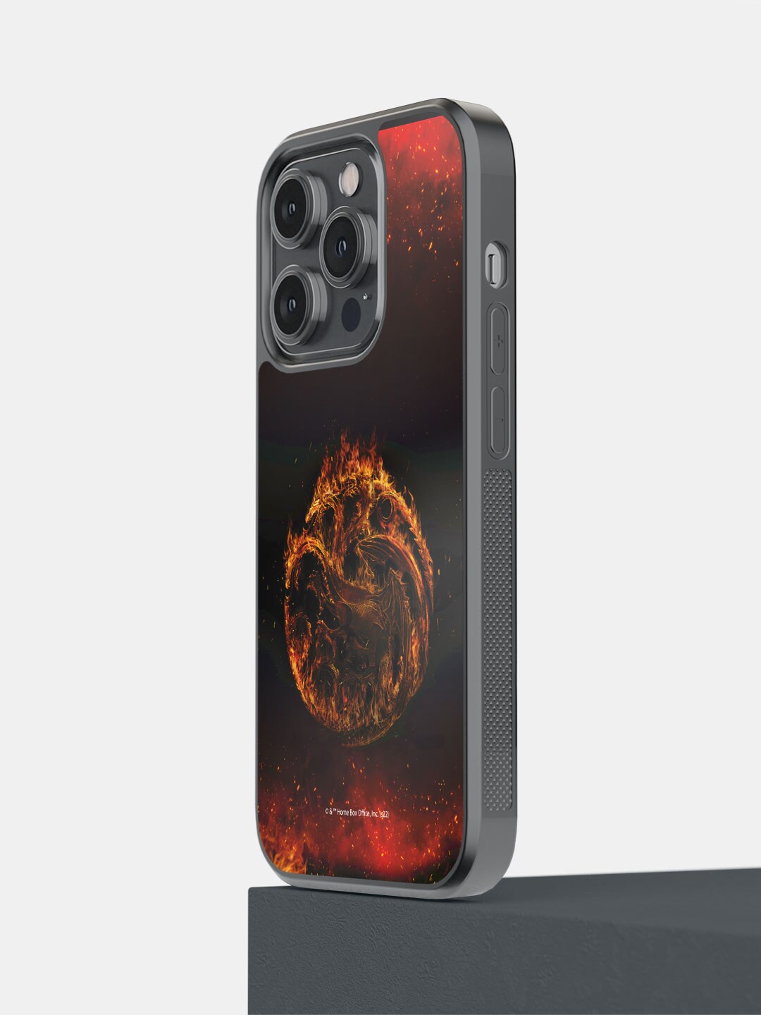 

macmerise Targaryen Sigil Fire Printed iPhone 14 Pro Phone Bumper Case, Red
