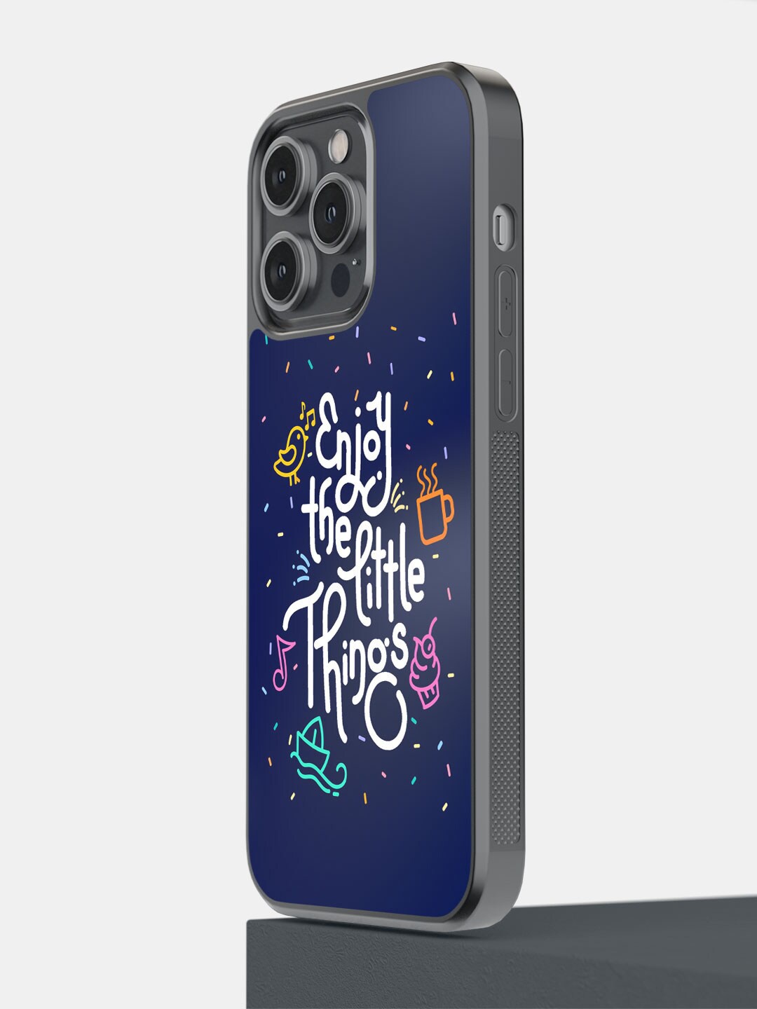 

macmerise Enjoy the Little Things Printed iPhone 14 Pro Max Bumper Case Cover, Blue