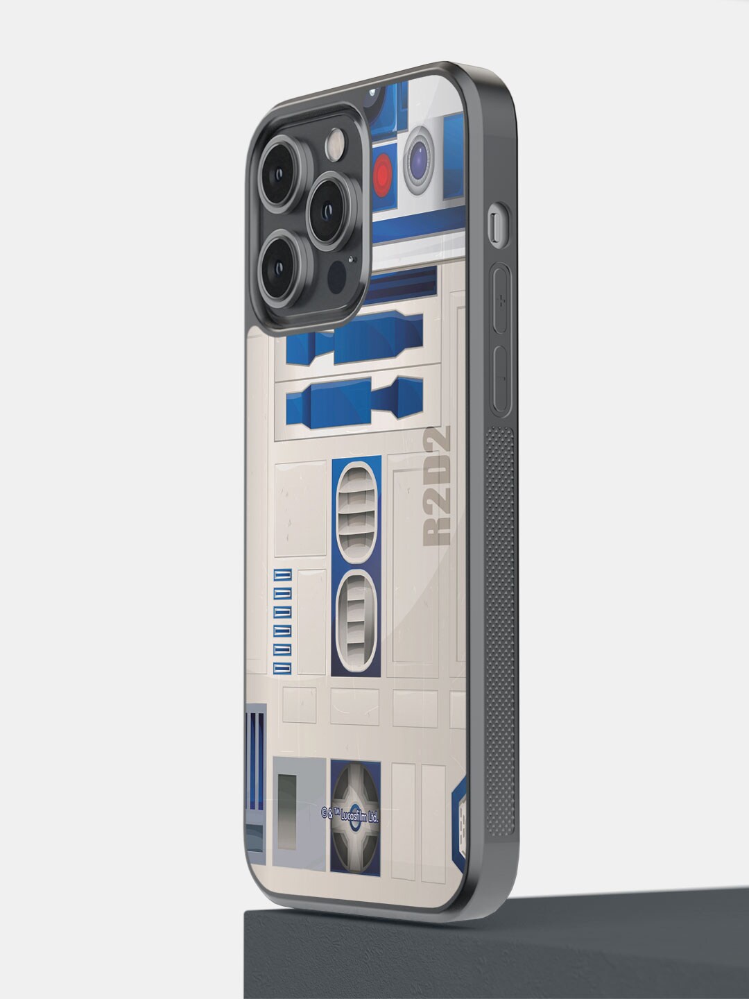 

macmerise Attire R2D2 Printed iPhone 14 Pro Max Glossy Finish Bumper Case Cover, Grey