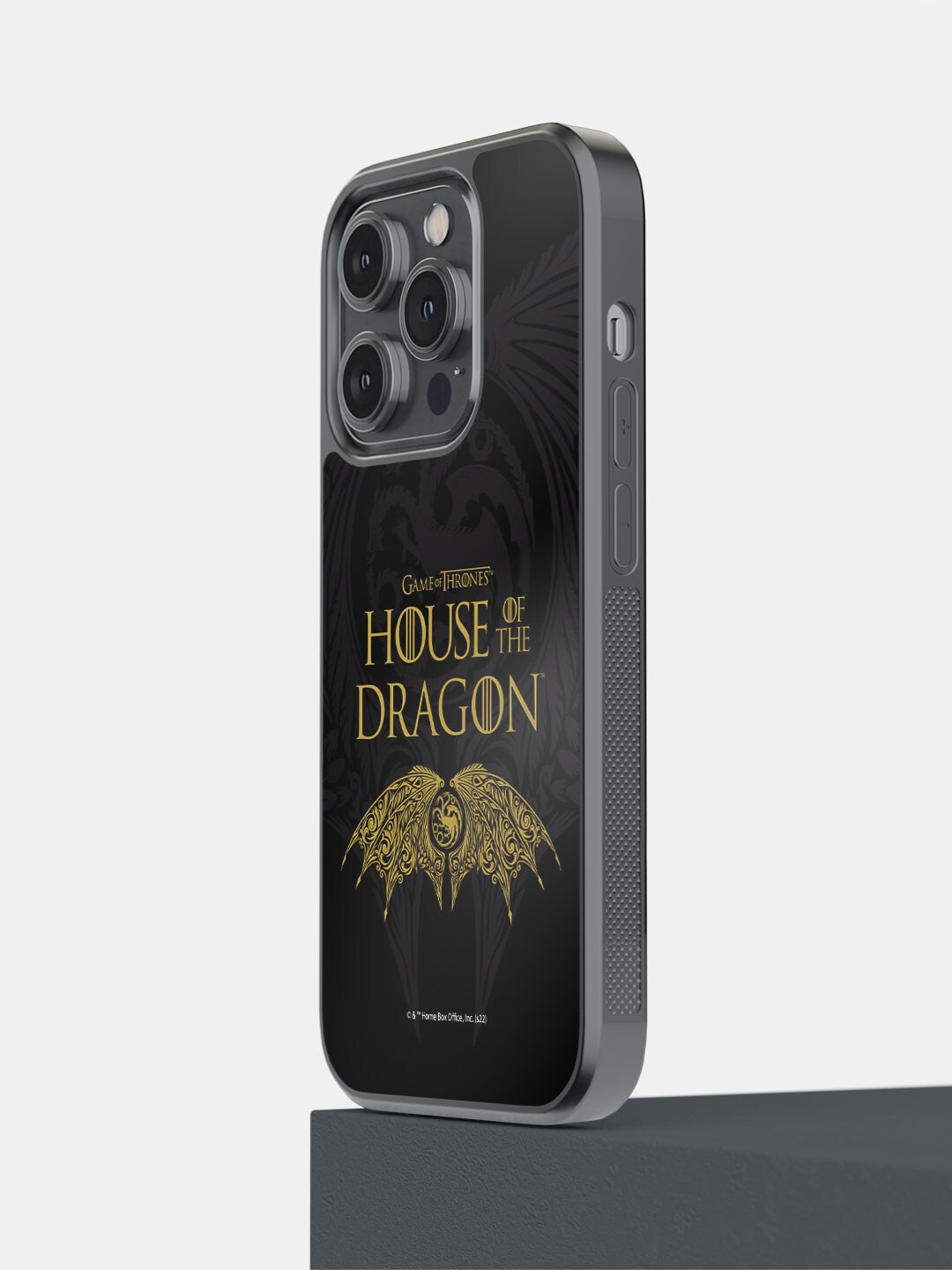 

macmerise Typography Printed Crest iPhone 14 Pro Bumper Case, Black